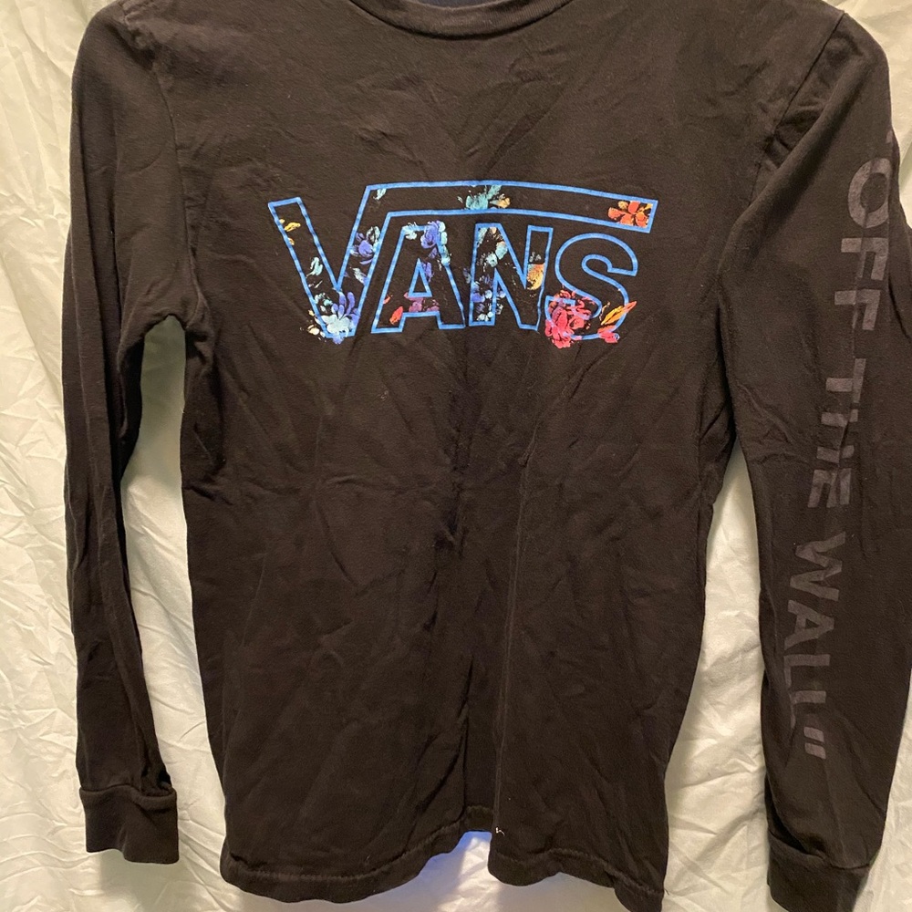 Girls size small long sleeve black VANS t- shirt